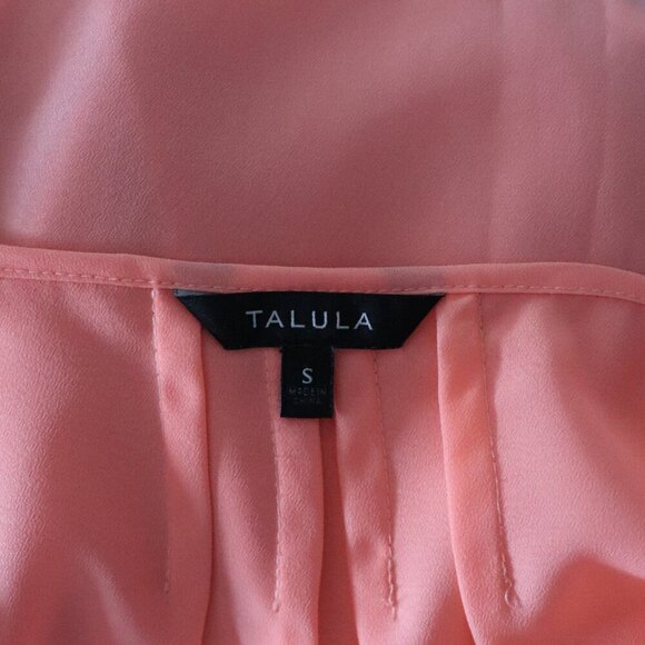 Talula Aritzia Women's Sz S Orange Pleated Sleeveless Flowy Tank Top Blouse Top - Picture 9 of 10